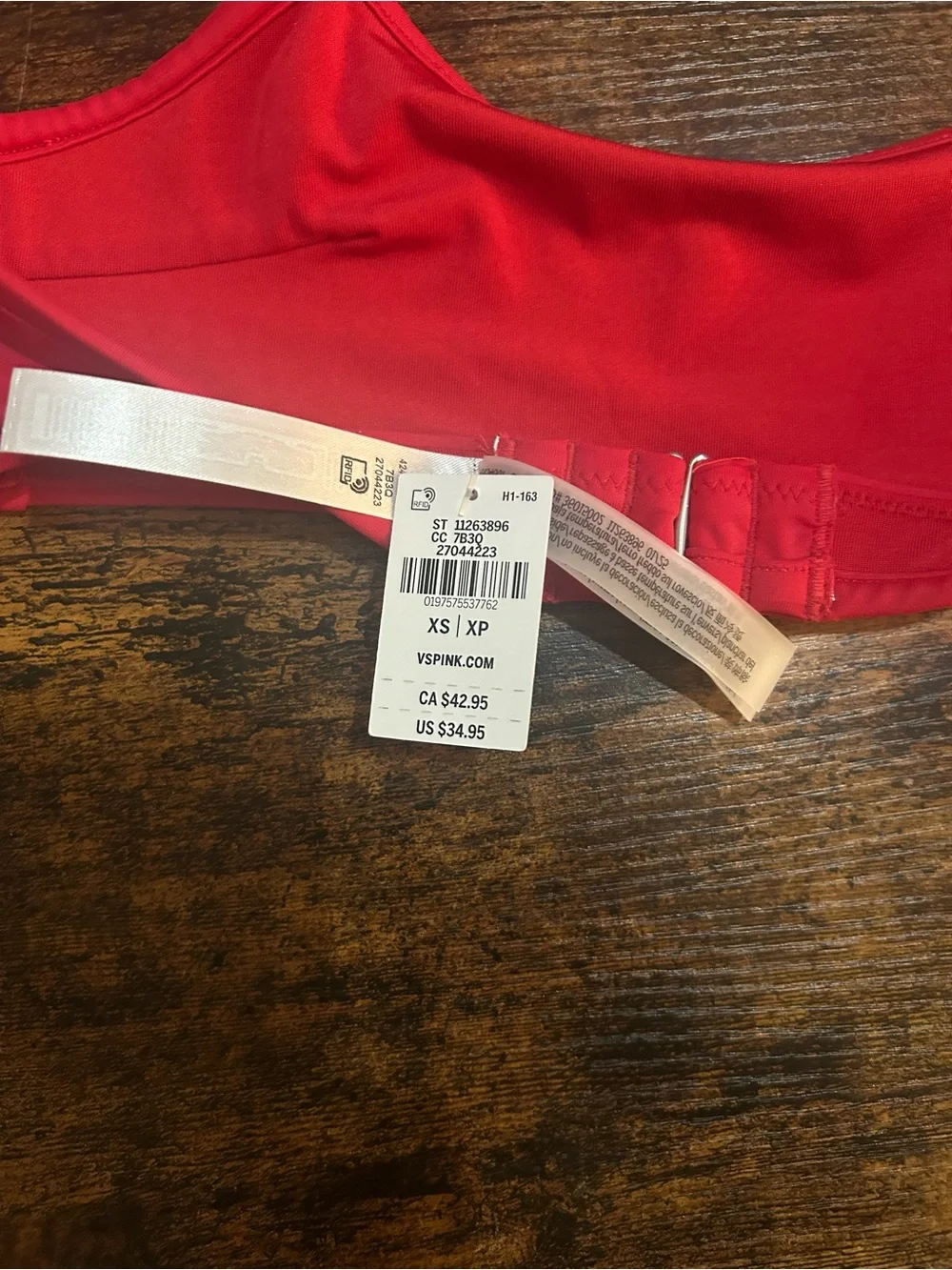 PINK Victoria's Secret Bright Red One-Shoulder Bikini Top